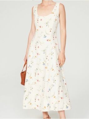 Polo Ralph Lauren Sleeveless Floral Scoop-Neck Midi Dress - White